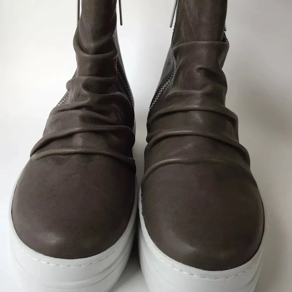 J/SLIDES Tina Platform High Top‎ Sneaker/Boot, Taupe (Size 6.5 M)